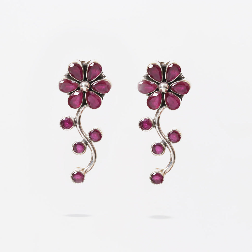 Floral Ruby Earrings