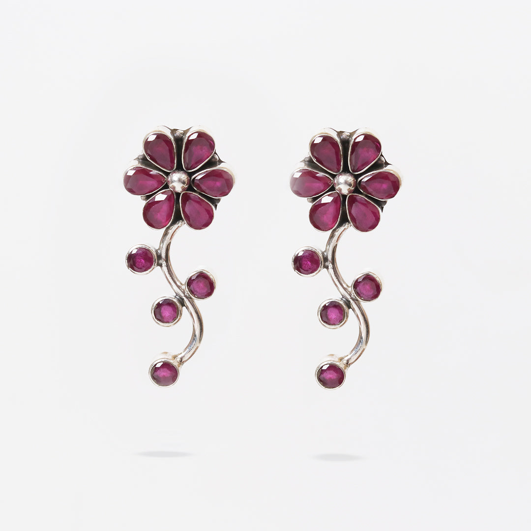 Floral Ruby Earrings