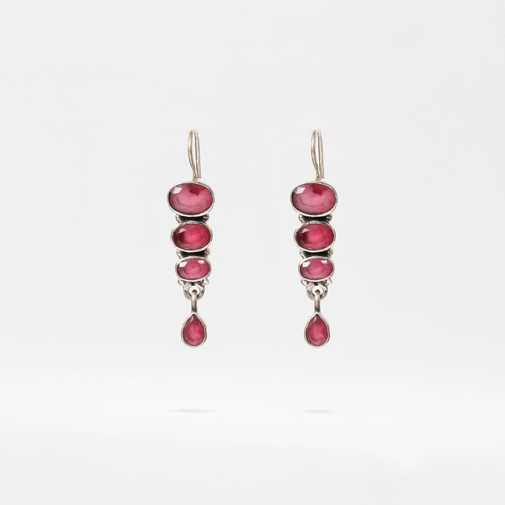 Stacked Hydro Ruby Earrings