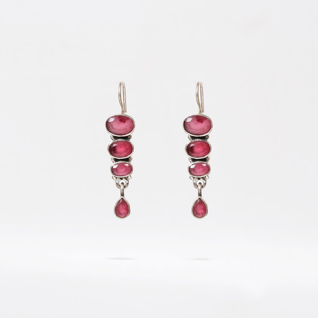 Stacked Hydro Ruby Earrings