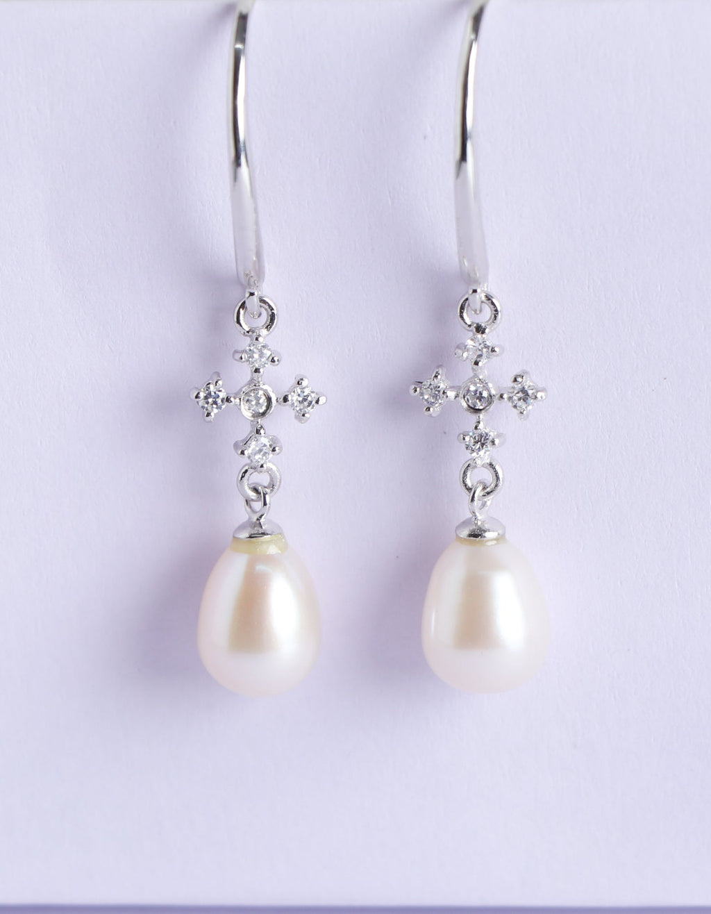 Zircon Pearl Drop Hooks