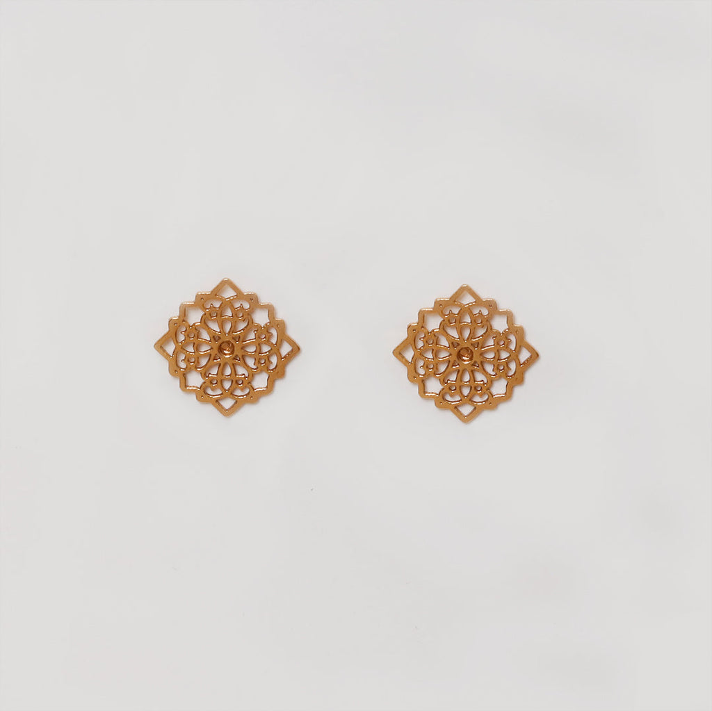 Gold-Plated Cutwork Earrings