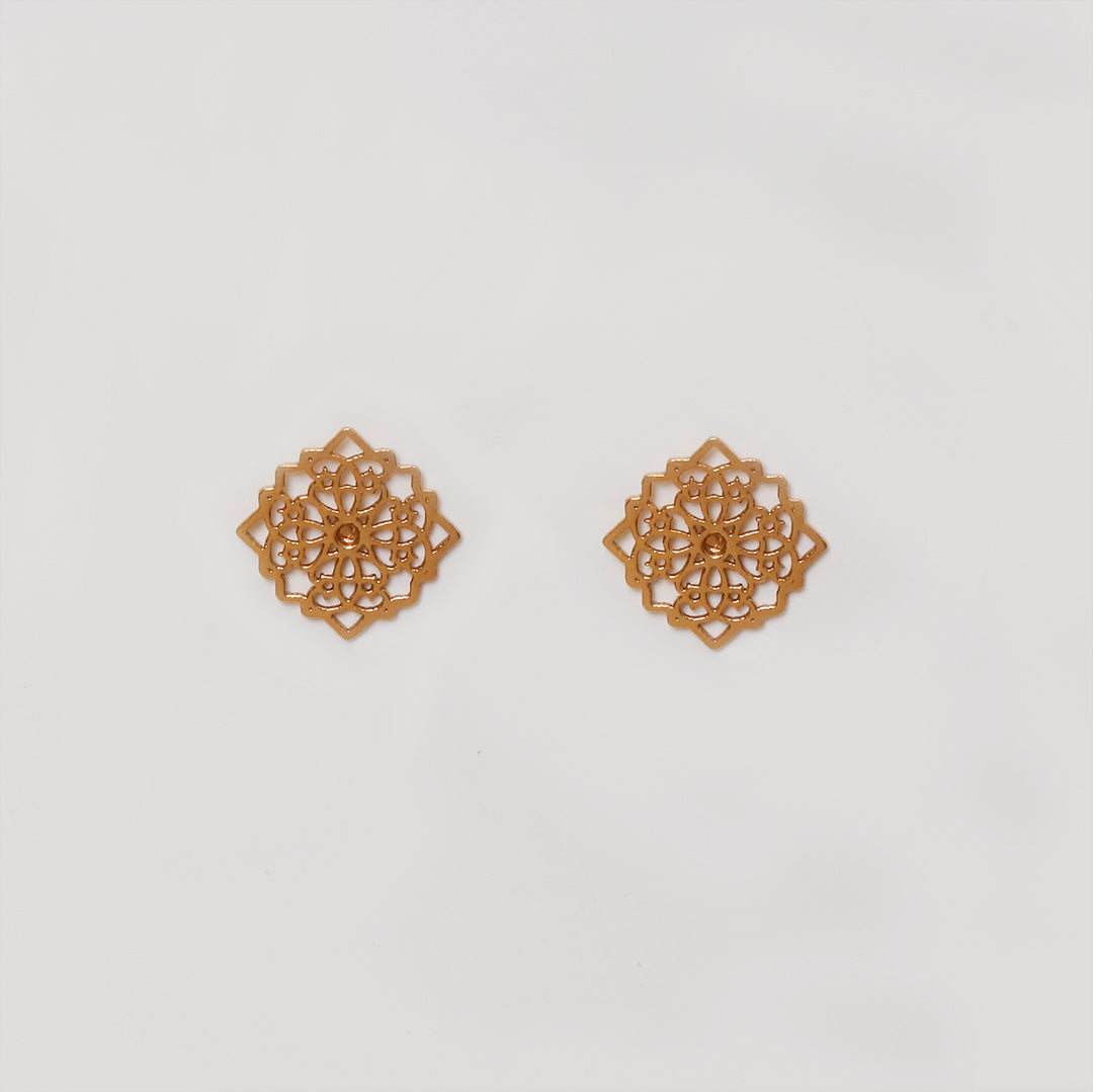 Gold-Plated Cutwork Earrings