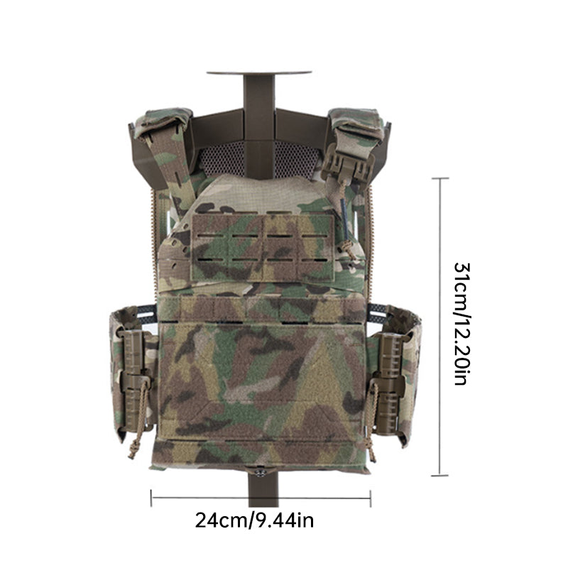 Tactical Plate Carrier Vest - Quick Release MOLLE Armor Carrier w/ Elastic Cummerbund (SS Style)