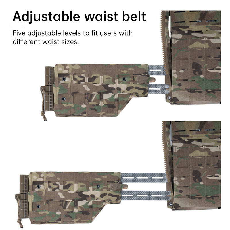Tactical Plate Carrier Vest - Quick Release MOLLE Armor Carrier w/ Elastic Cummerbund (SS Style)