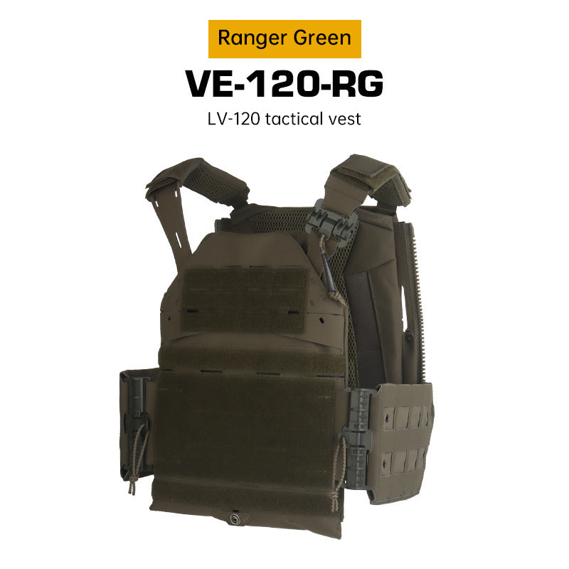 Tactical Plate Carrier Vest - Quick Release MOLLE Armor Carrier w/ Elastic Cummerbund (SS Style)