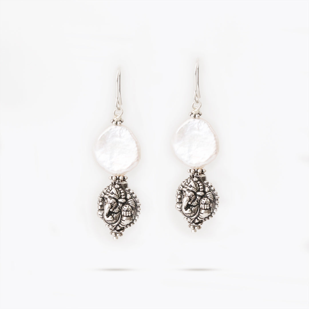 Carved Silver-Pearl Hooks
