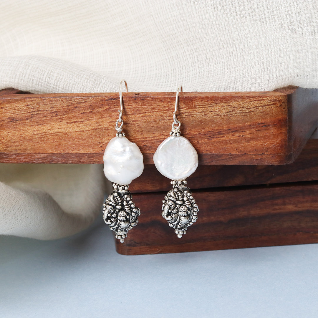 Carved Silver-Pearl Hooks