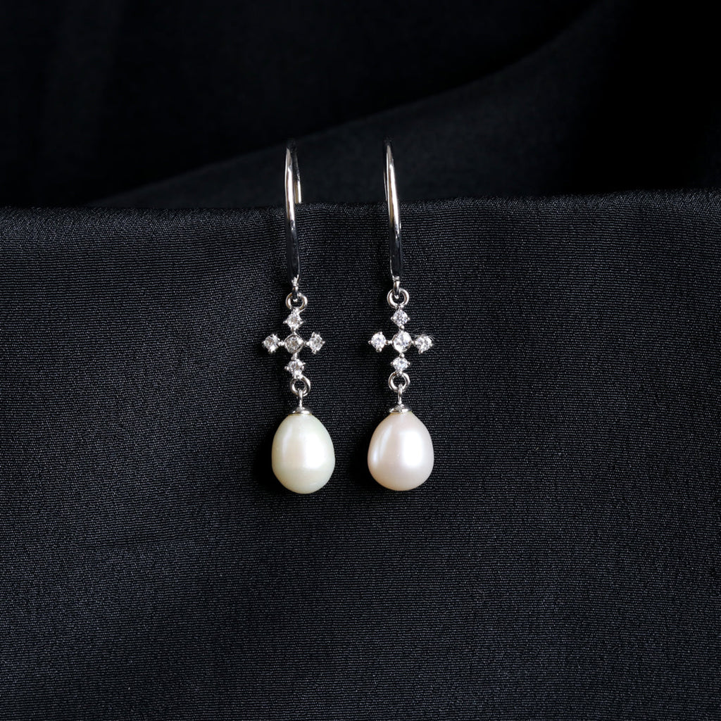 Zircon Pearl Drop Hooks