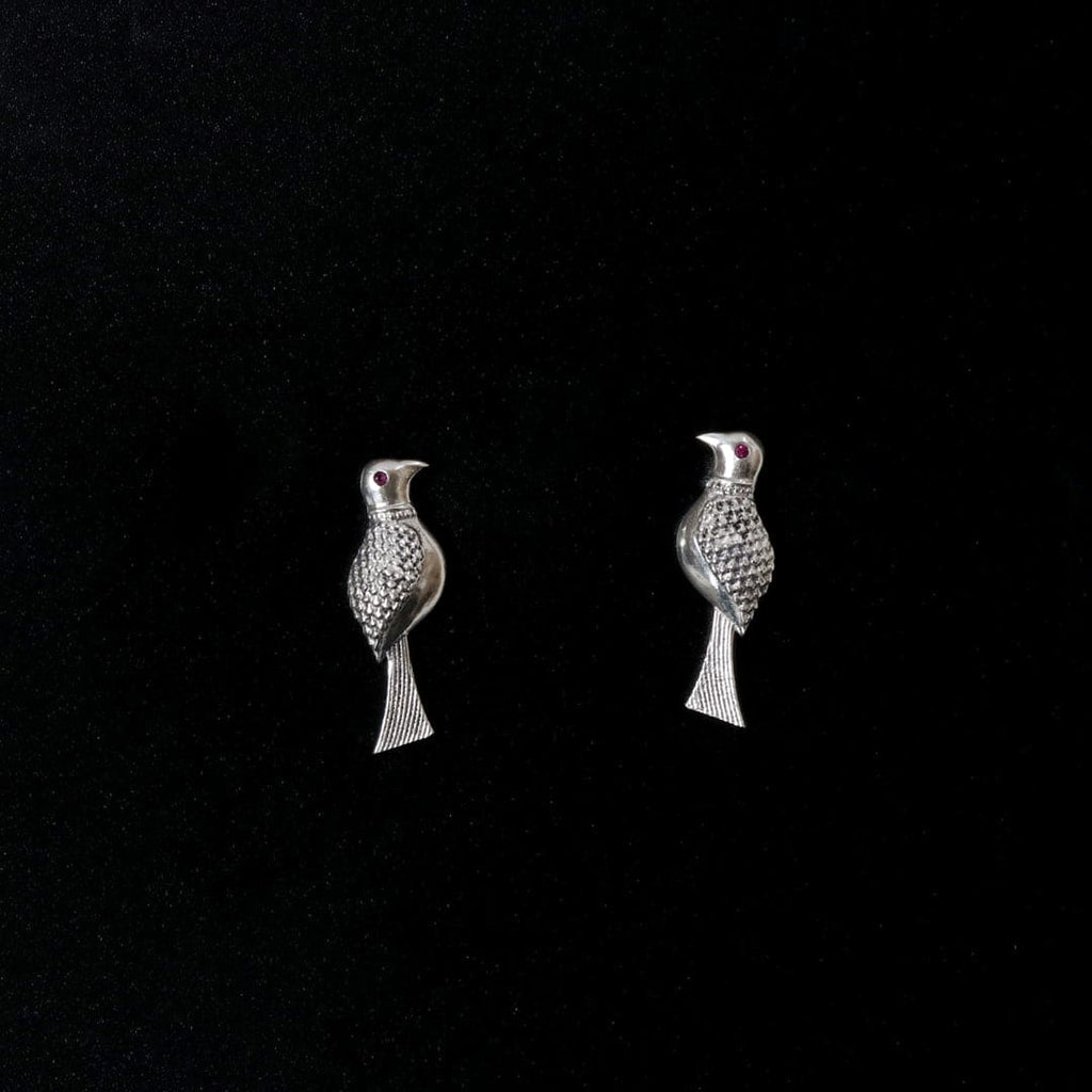 Carved Bird Earrings