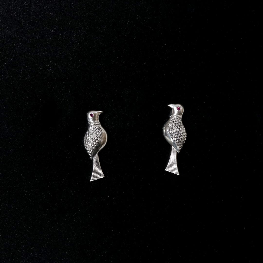 Carved Bird Earrings