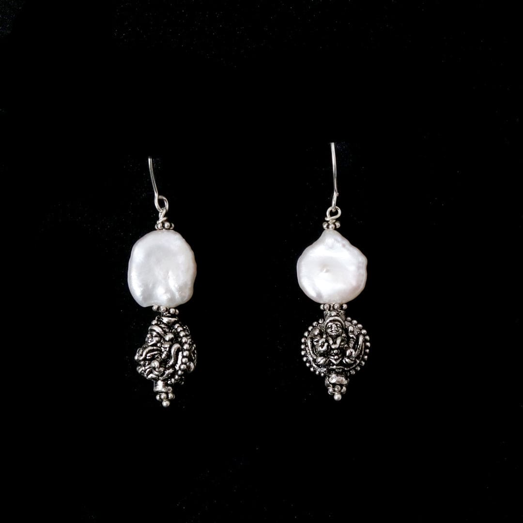 Carved Silver-Pearl Hooks