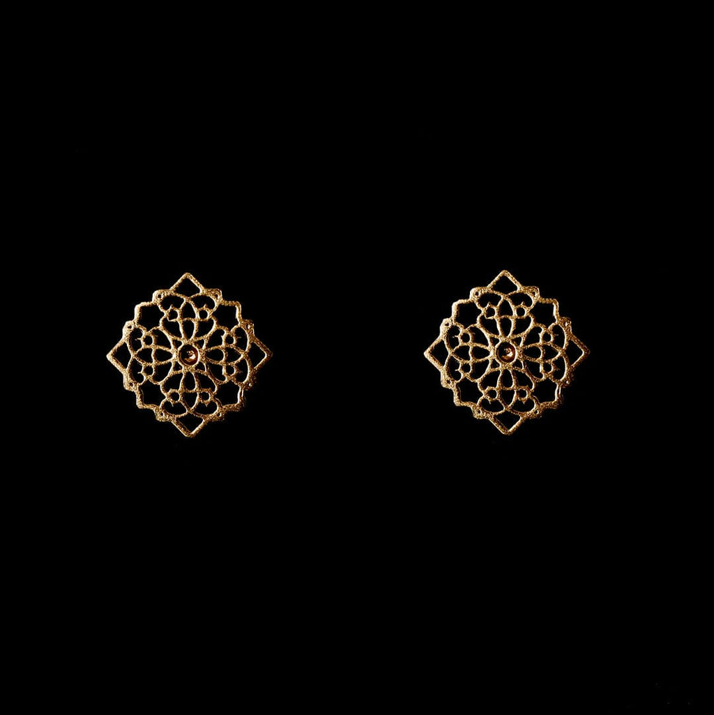 Gold-Plated Cutwork Earrings