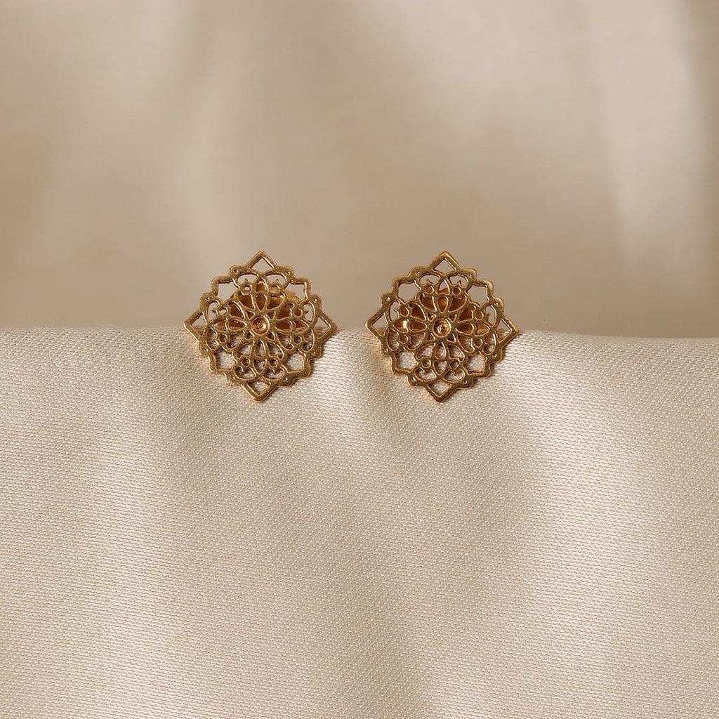 Gold-Plated Cutwork Earrings