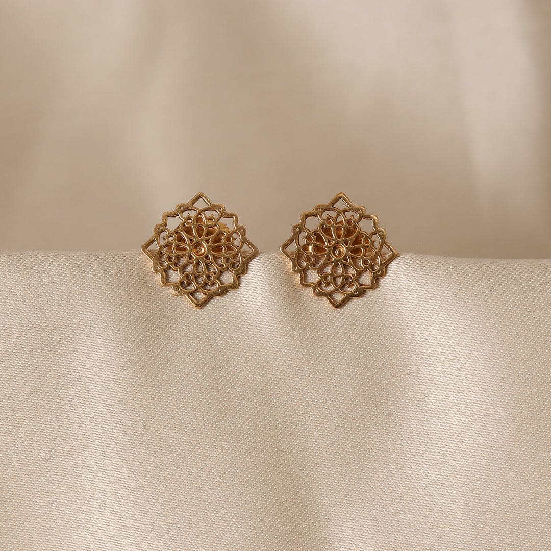 Gold-Plated Cutwork Earrings