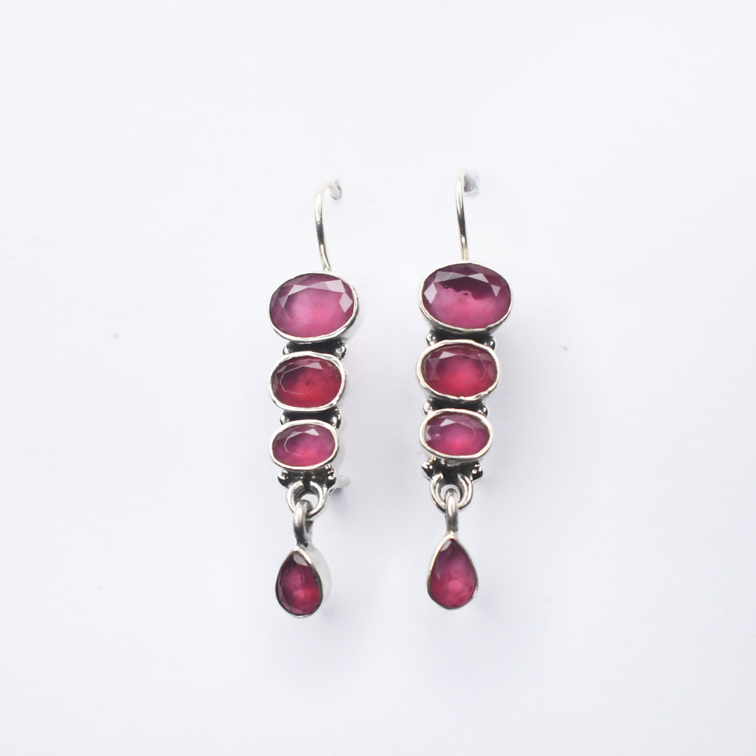Stacked Hydro Ruby Earrings