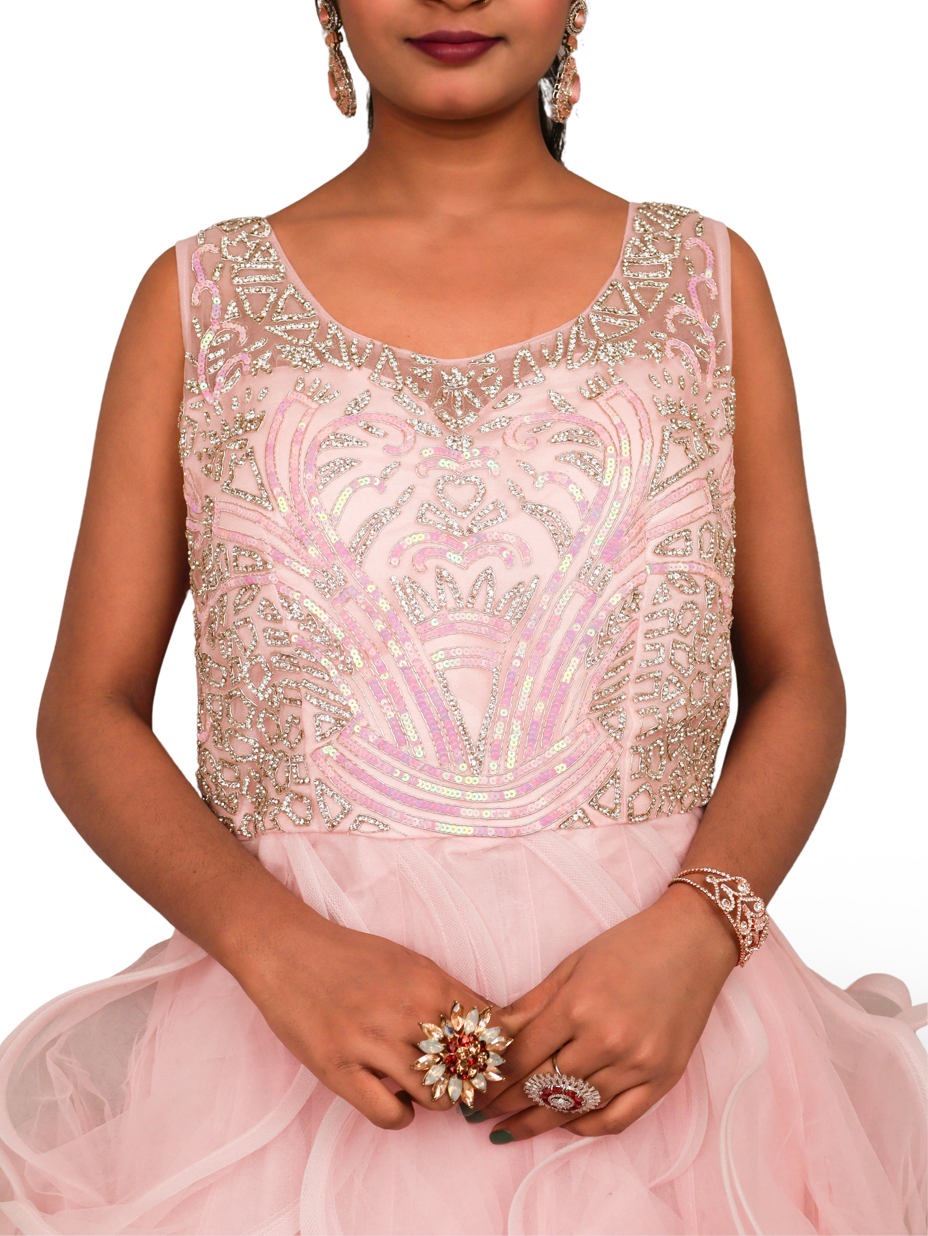 Net Fabric Gown with Stone & Sequin by Shreekama