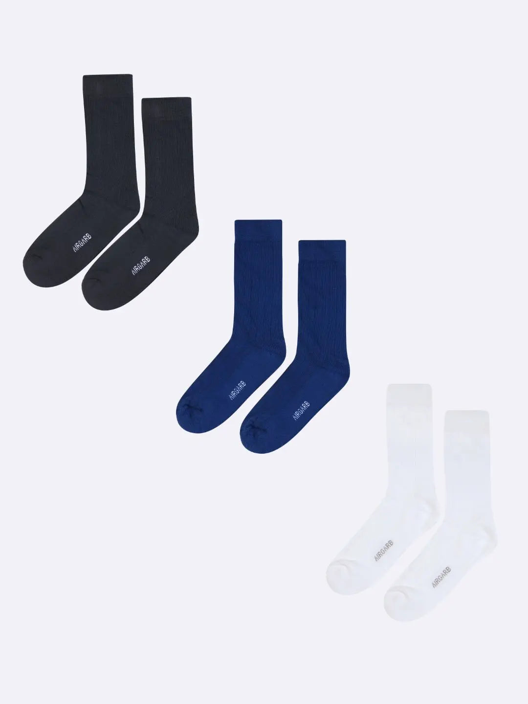 Premium Cotton Crew Dress Socks for Men and Women-pack-of-3-white-blue-black