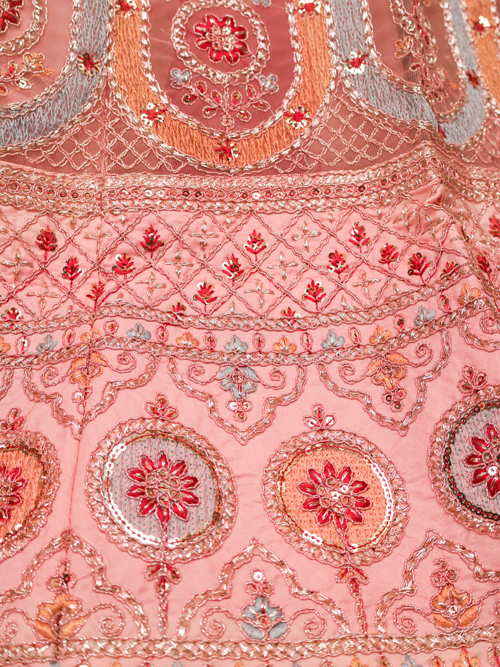 Semi-Stitched Lehenga with Embroidery & Zari Thread Work by Shreekama