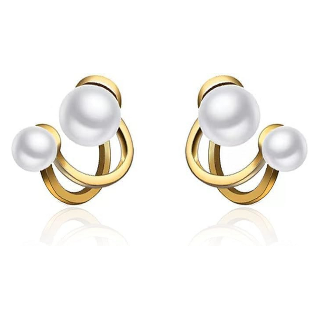 Double Pearl Stud Earring - Sori Style