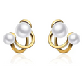 Double Pearl Stud Earring - Sori Style