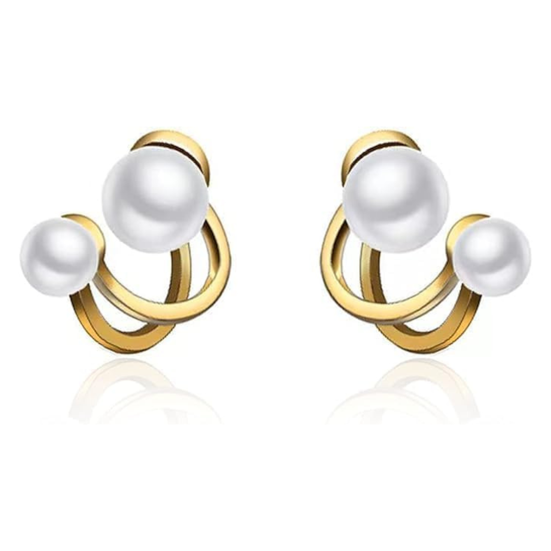 Double Pearl Stud Earring - Sori Style