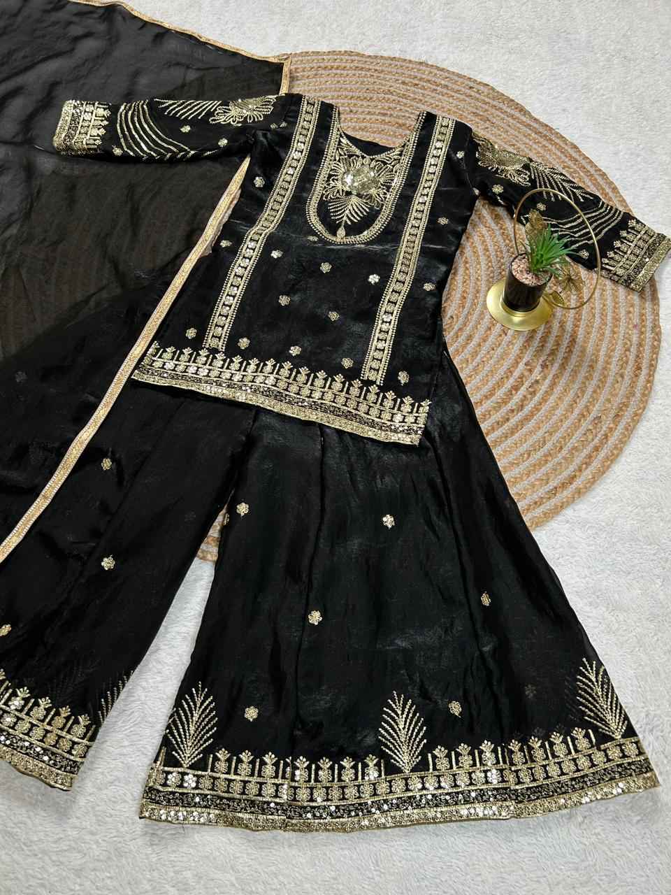 Zeenat Embroidered Ethnic Plazzo Set with Dupatta