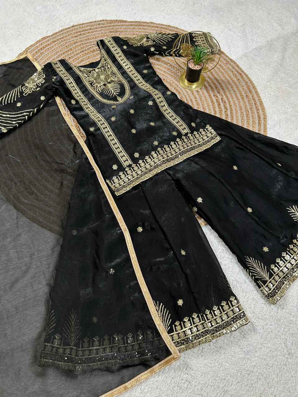 Zeenat Embroidered Ethnic Plazzo Set with Dupatta